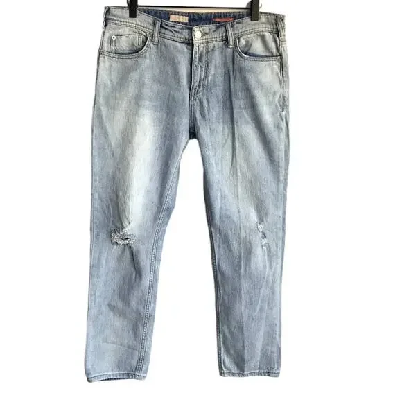 Pilcro - Anthropologie Light Wash Distressed Slim Boyfriend Jeans - Picture 1 of 5